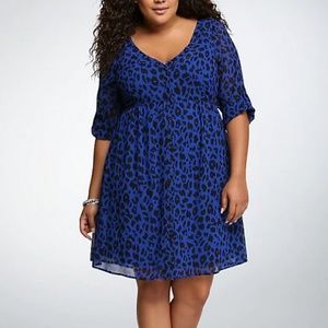 Torrid Leopard Print Chiffon Shirtdress sz 3